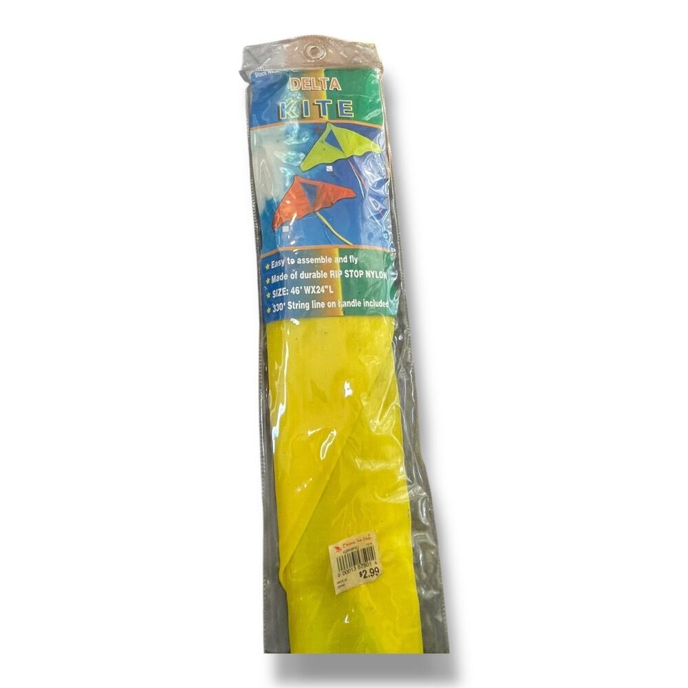 Delta Kite Mints Colorful Life Kids Adults Easy to Fly Beginner Yellow Blue 46' - Picture 5 of 10